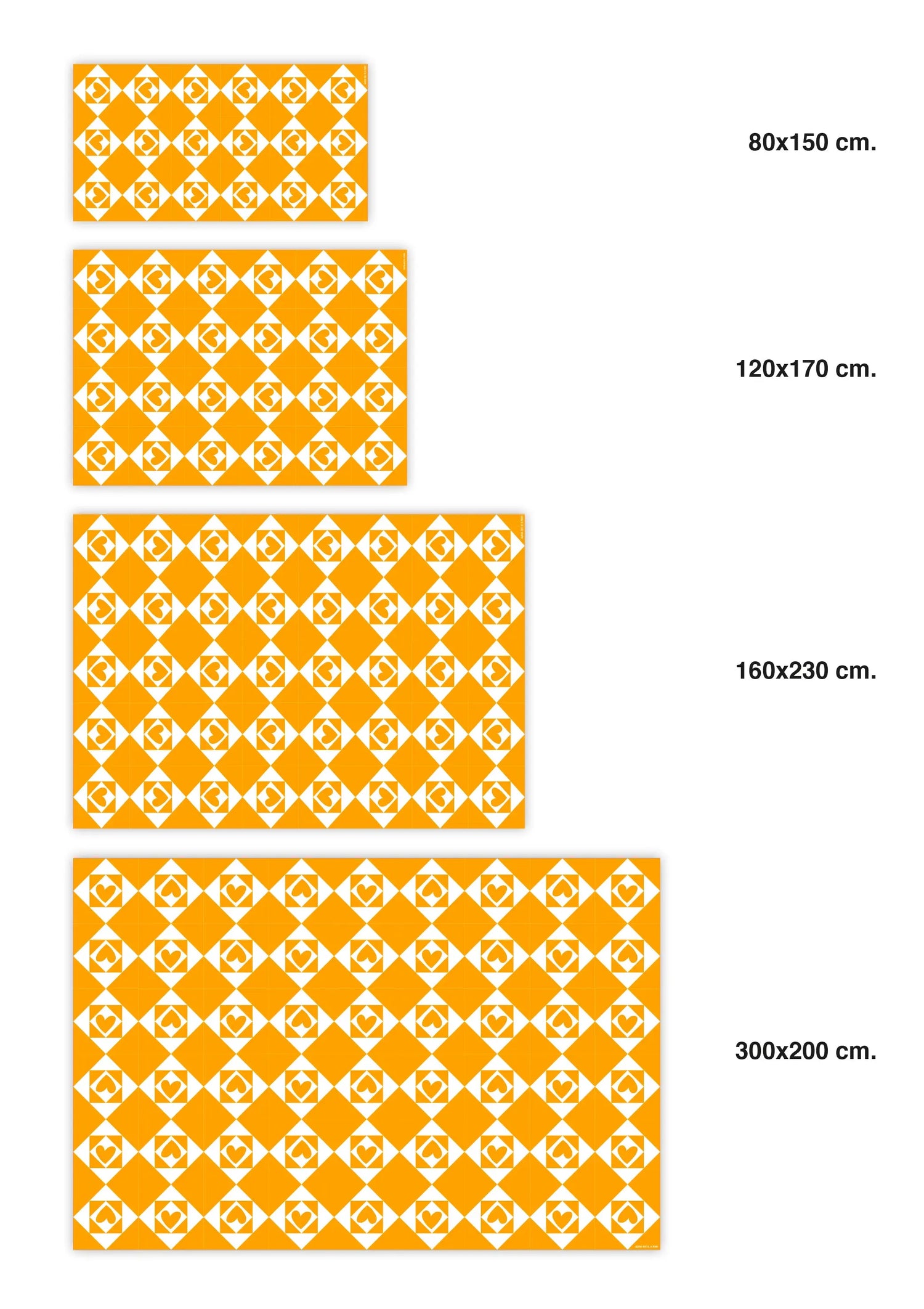 Alfombra Agatha Ruiz de la Prada Baldosas Corazones Naranja Home & Living