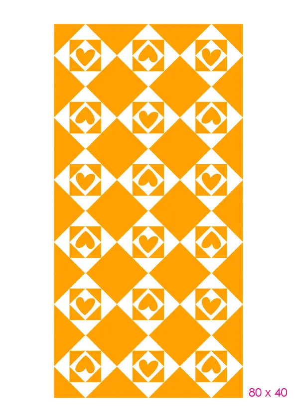 Alfombra Agatha Ruiz de la Prada Baldosas Corazones Naranja Home & Living
