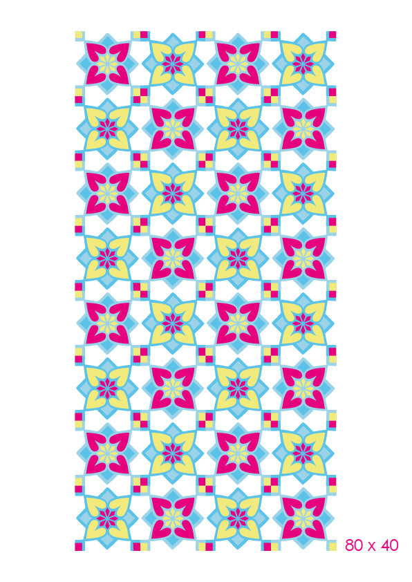 Alfombra Agatha Ruiz de la Prada Baldosas Flores Rosa y Amarillo Home & Living