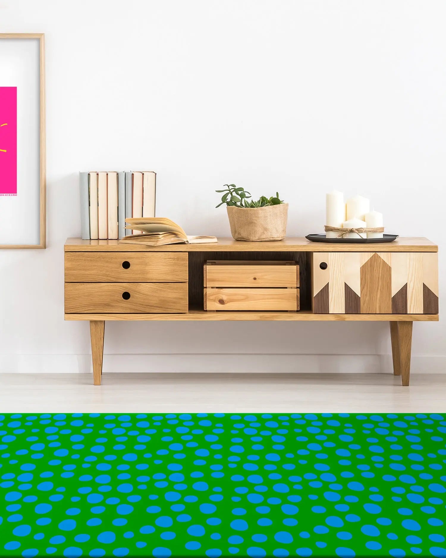 Alfombra Agatha Ruiz de la Prada Estampados Básicos Círculos Azules y Verdes Home & Living