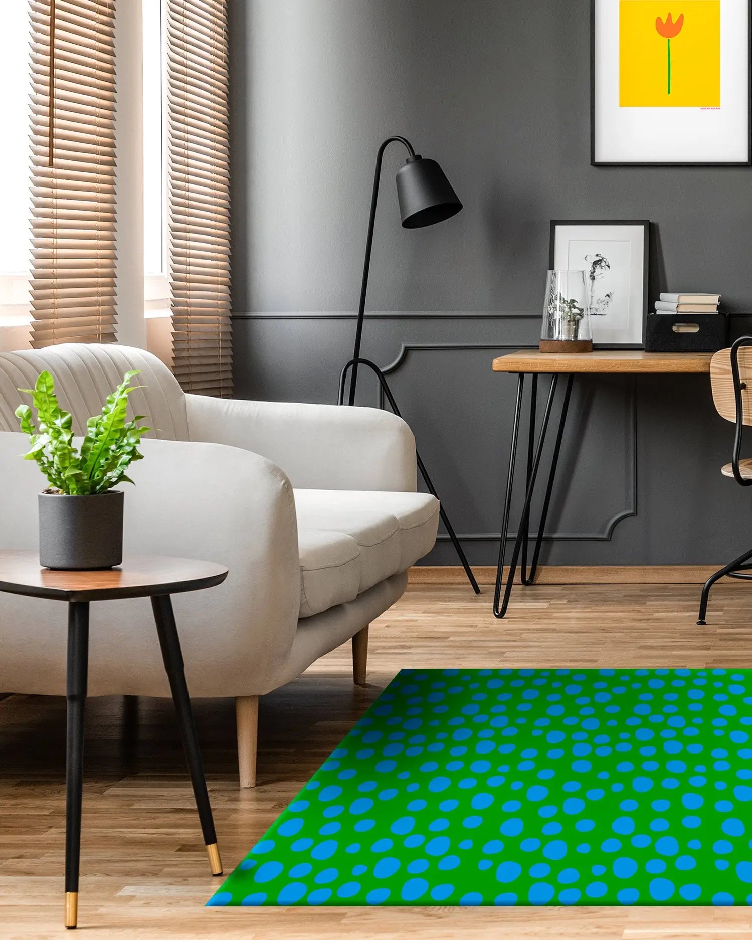 Alfombra Agatha Ruiz de la Prada Estampados Básicos Círculos Azules y Verdes Home & Living