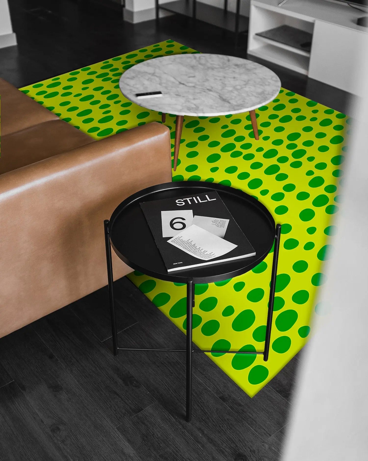 Alfombra Agatha Ruiz de la Prada Estampados Básicos Círculos Verdes y Amarillos Home & Living