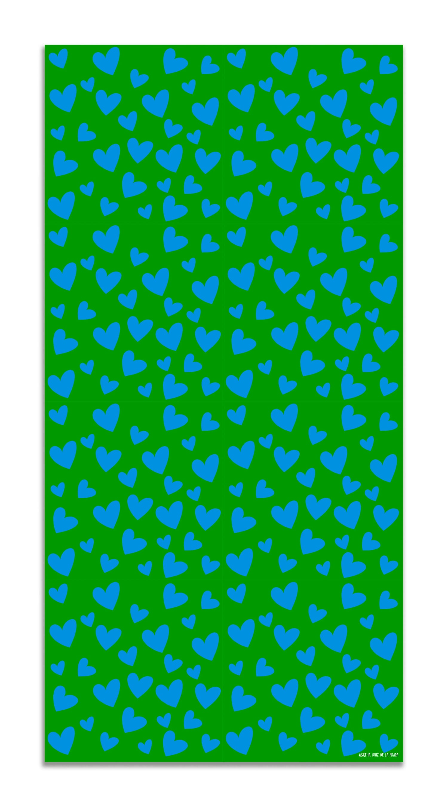 Alfombra Agatha Ruiz de la Prada Estampados Básicos Corazones Azules y Verdes Home & Living