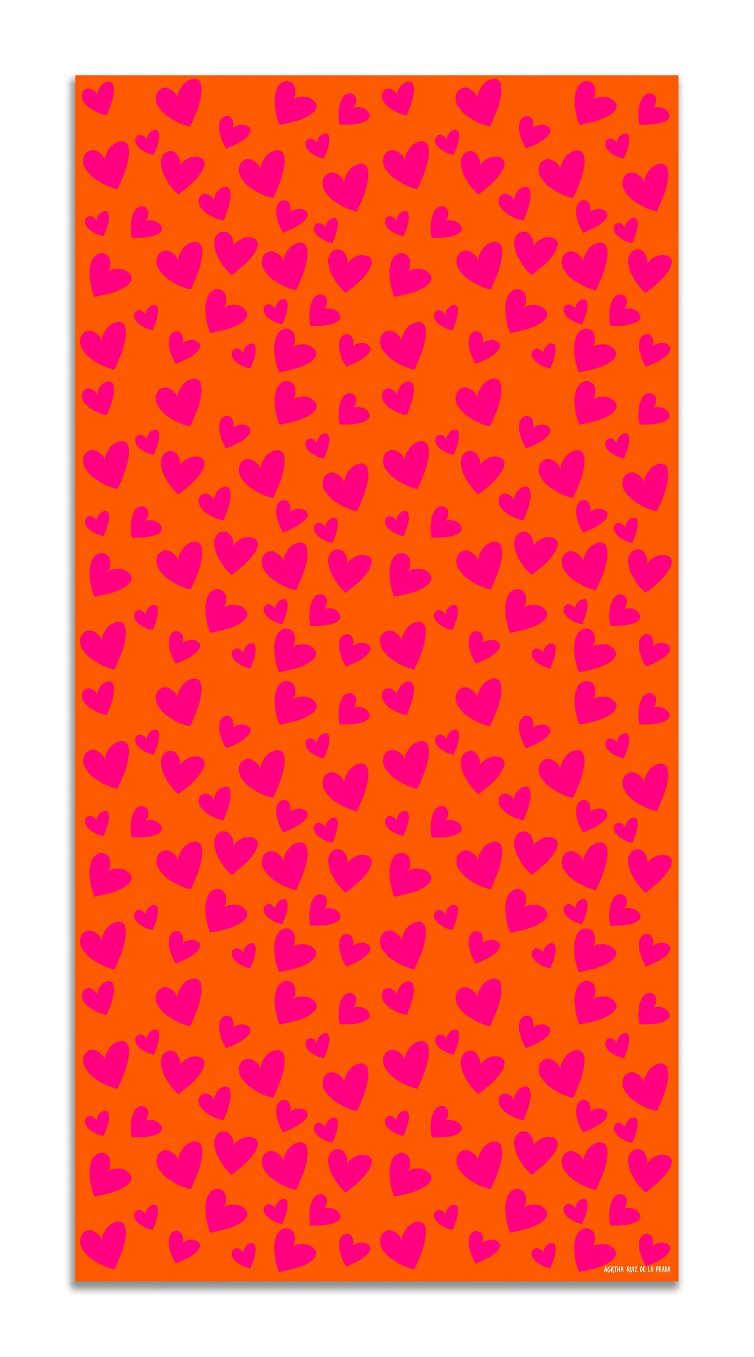 Alfombra Agatha Ruiz de la Prada Estampados Básicos Corazones Rosas y Naranjas Home & Living