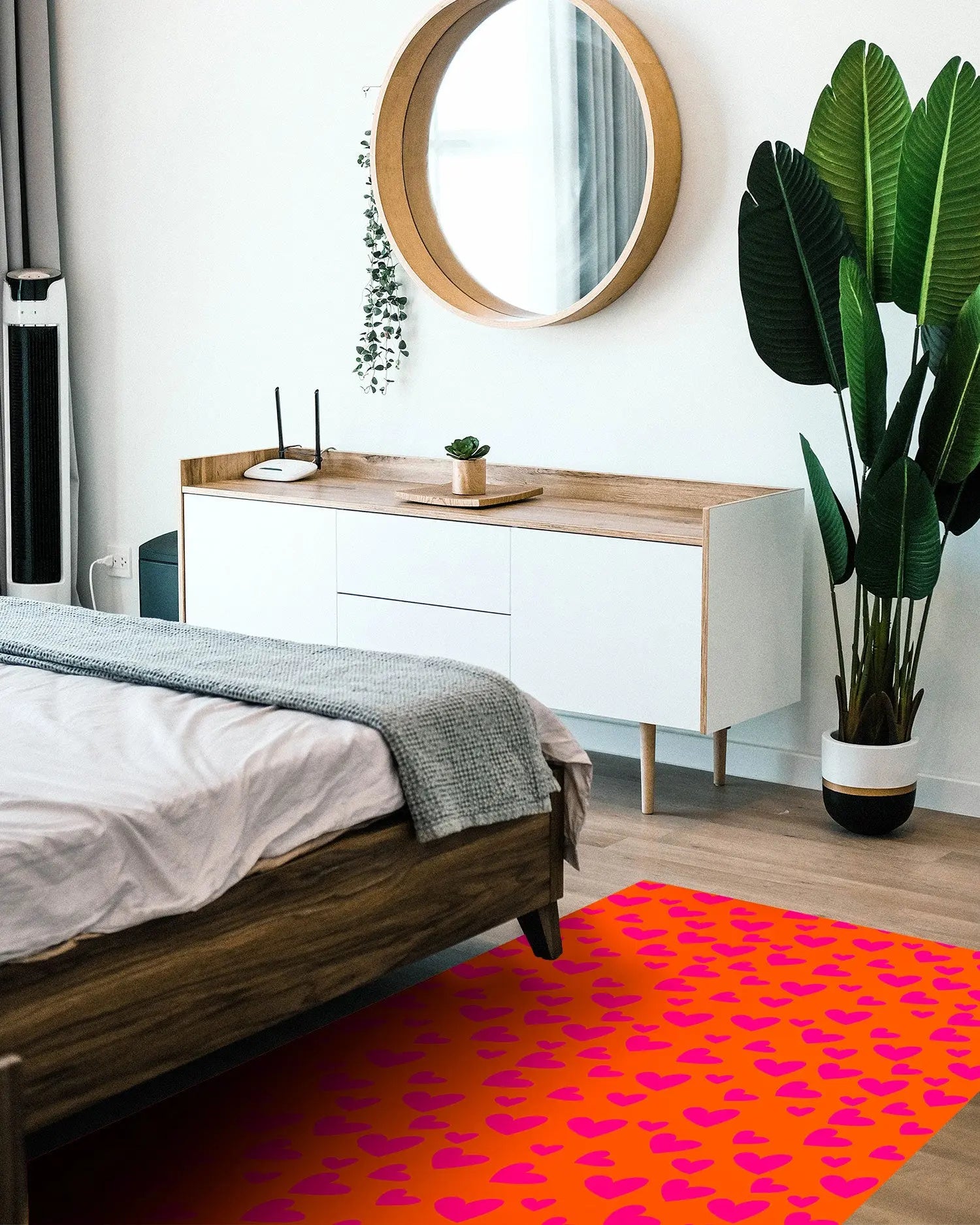 Alfombra Agatha Ruiz de la Prada Estampados Básicos Corazones Rosas y Naranjas Home & Living