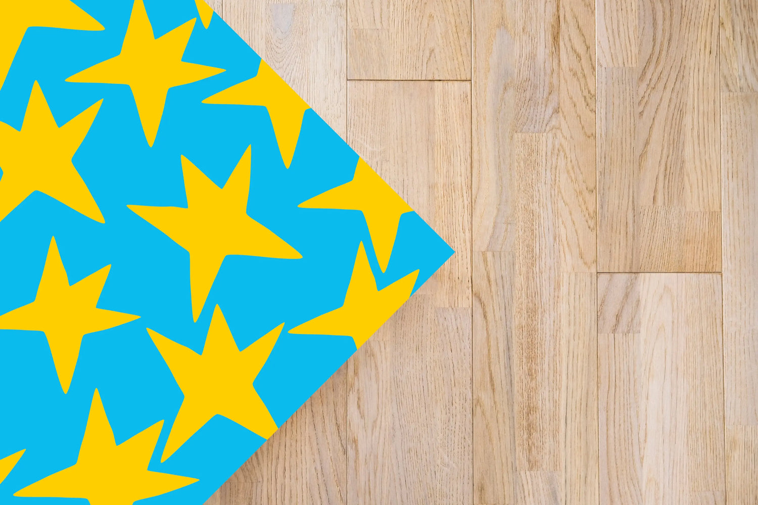 Alfombra Agatha Ruiz de la Prada Estampados Básicos Estrellas Amarillas y Azules Home & Living