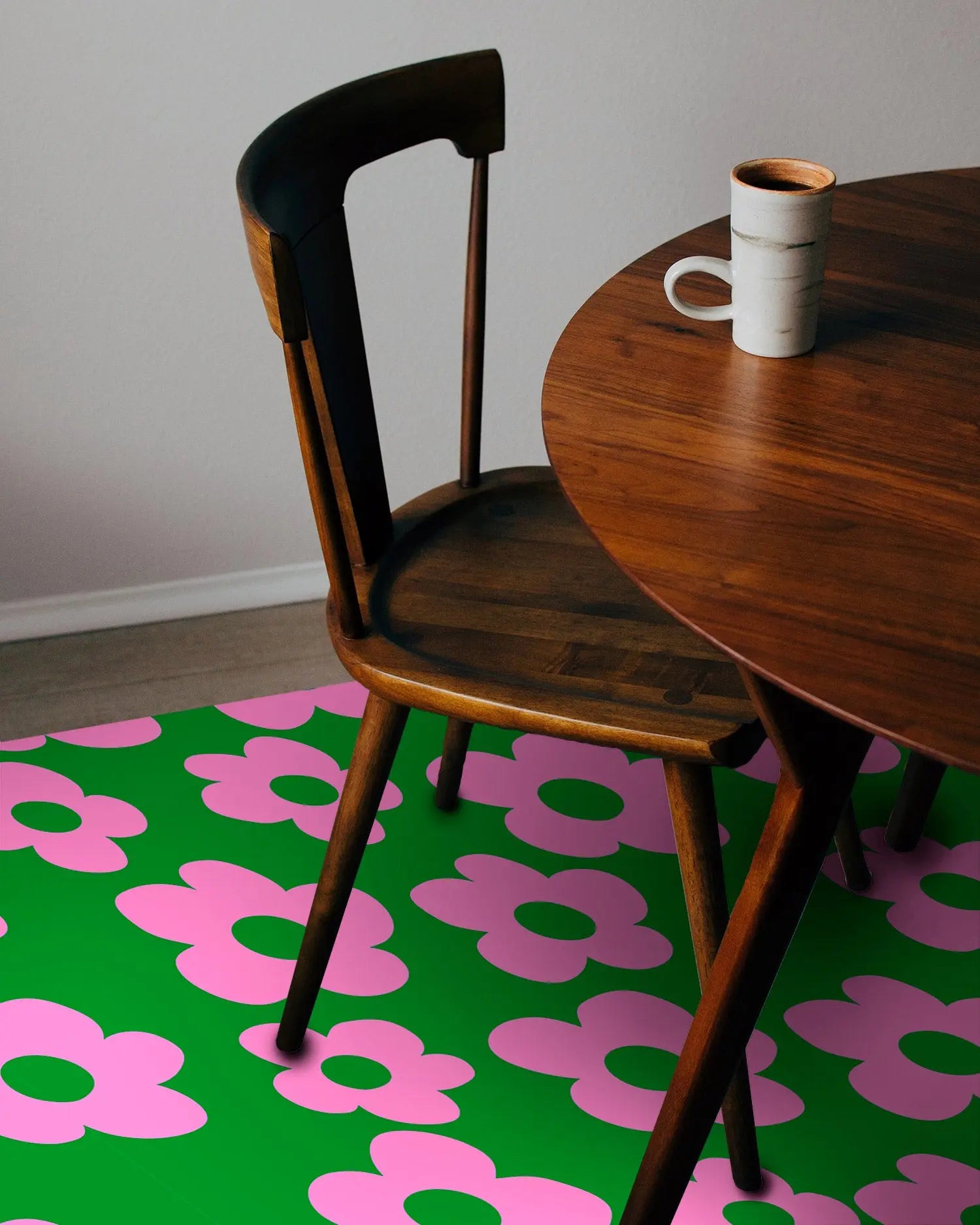Alfombra Agatha Ruiz de la Prada Estampados Básicos Flores Lilas y Verdes Home & Living