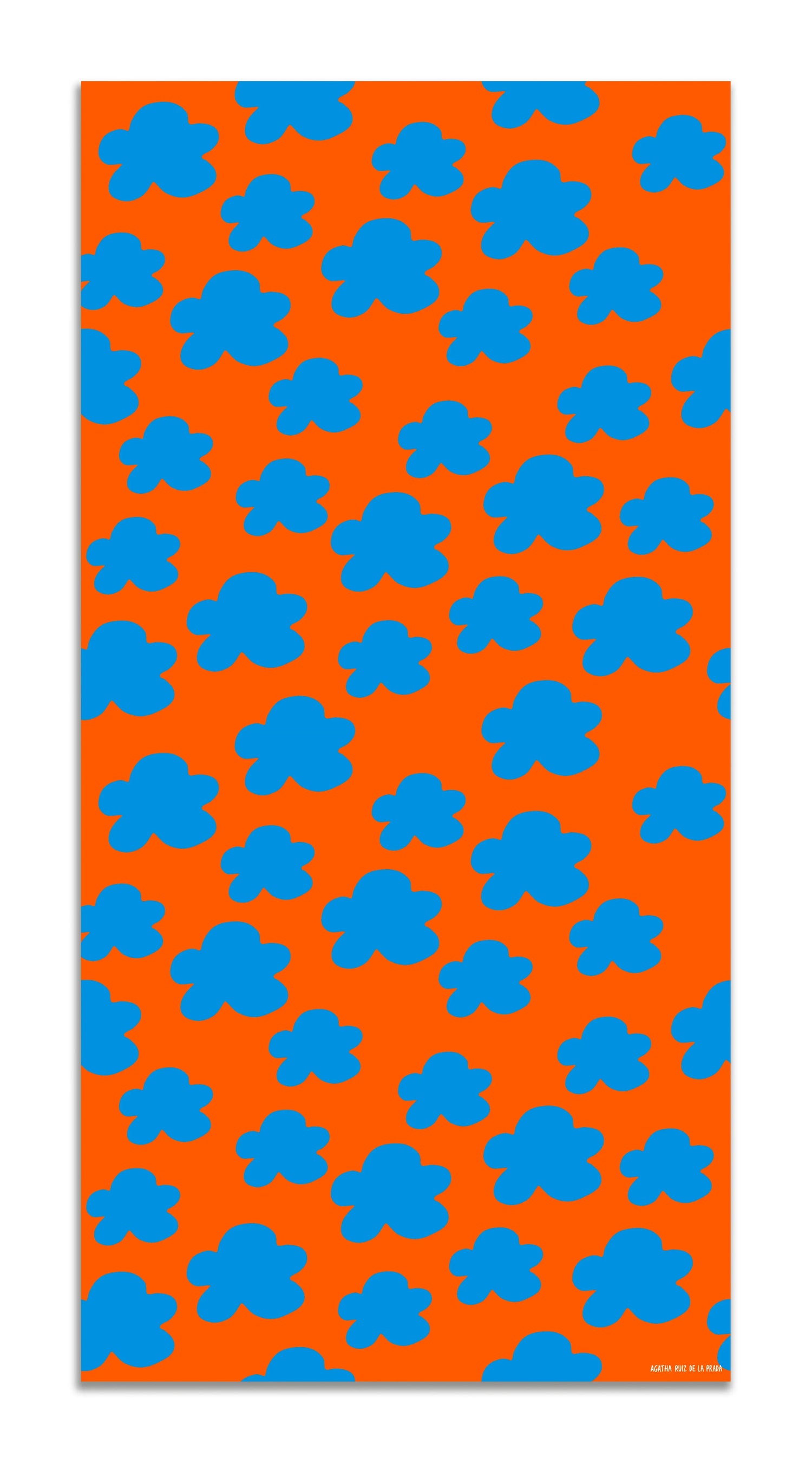 Alfombra Agatha Ruiz de la Prada Estampados Básicos Nubes Azules y Naranjas Home & Living