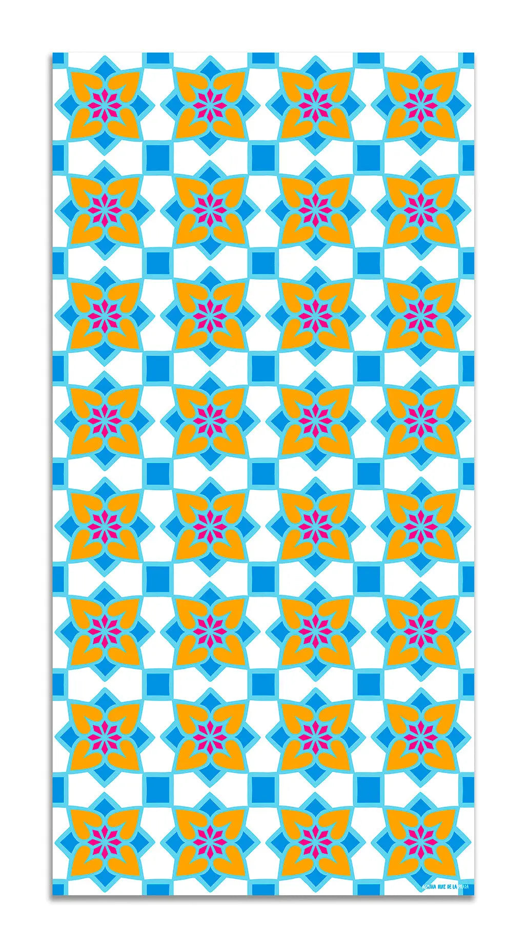 Alfombra Agatha Ruiz de la Prada Hidráulico Azul Baldosas Flores Home & Living