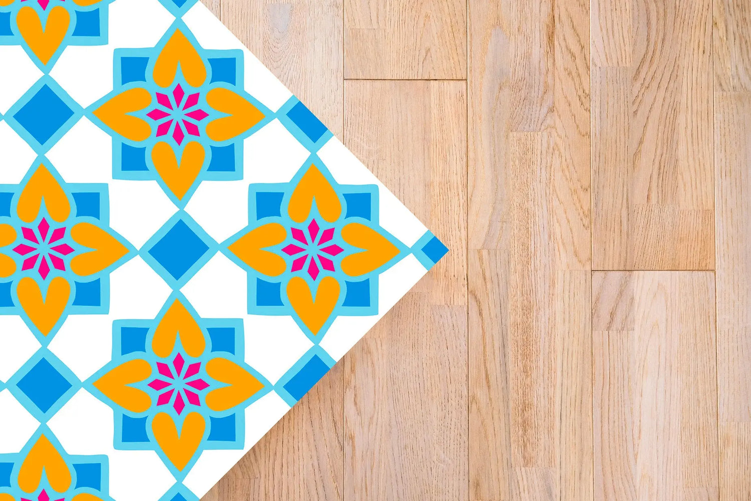 Alfombra Agatha Ruiz de la Prada Hidráulico Azul Baldosas Flores Home & Living
