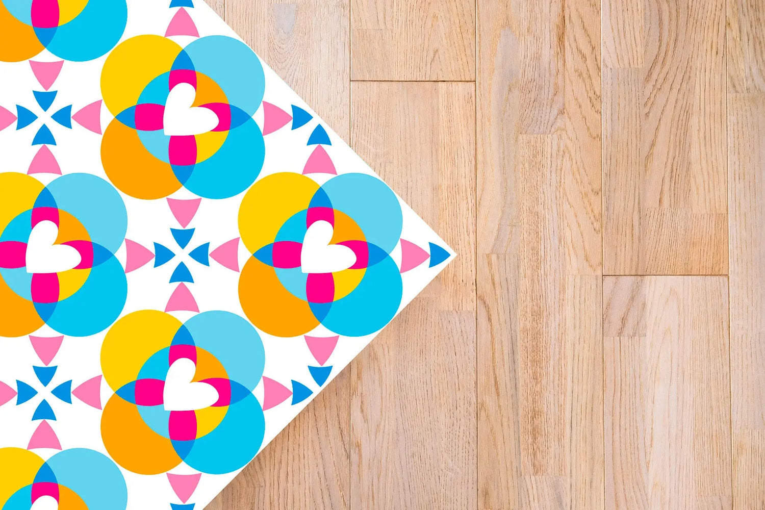 Alfombra Agatha Ruiz de la Prada Hidráulico Azul Corazones Caleidoscopio Home & Living