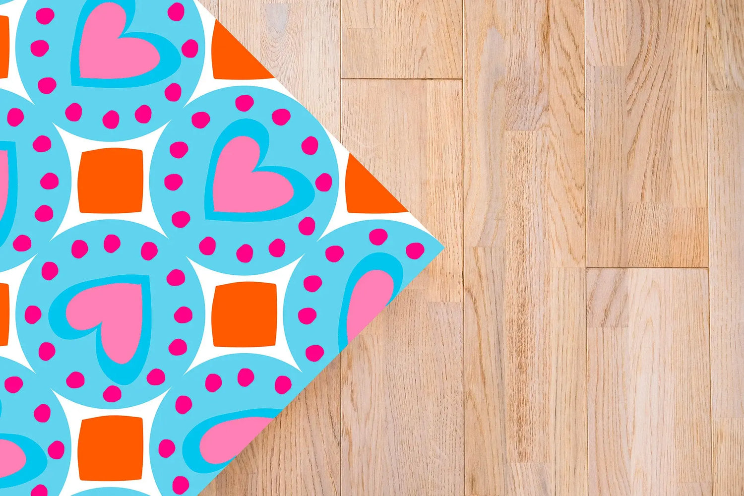 Alfombra Agatha Ruiz de la Prada Hidráulico Azul Figuras Corazones Home & Living