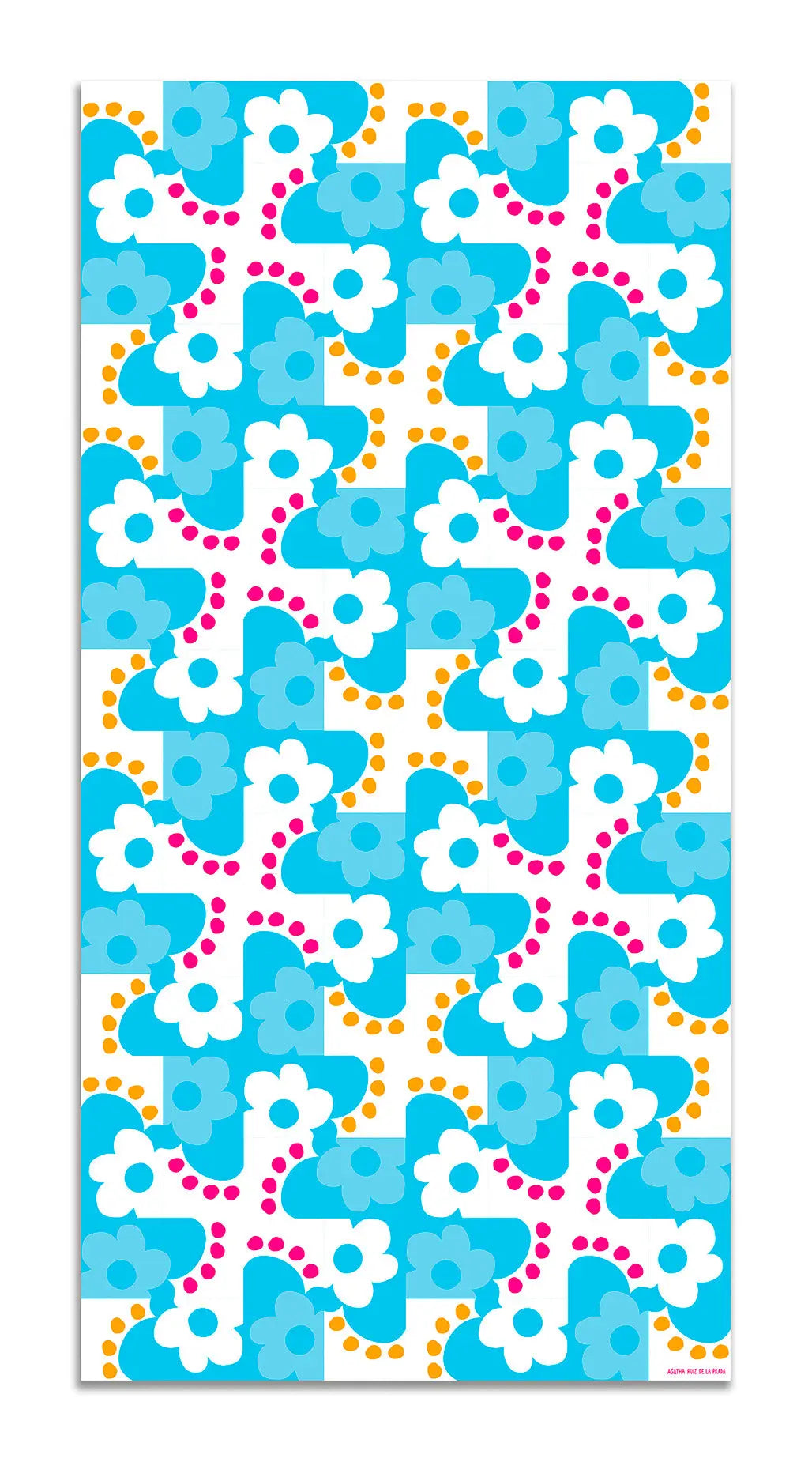 Alfombra Agatha Ruiz de la Prada Hidráulico Azul Flores Remolino Home & Living