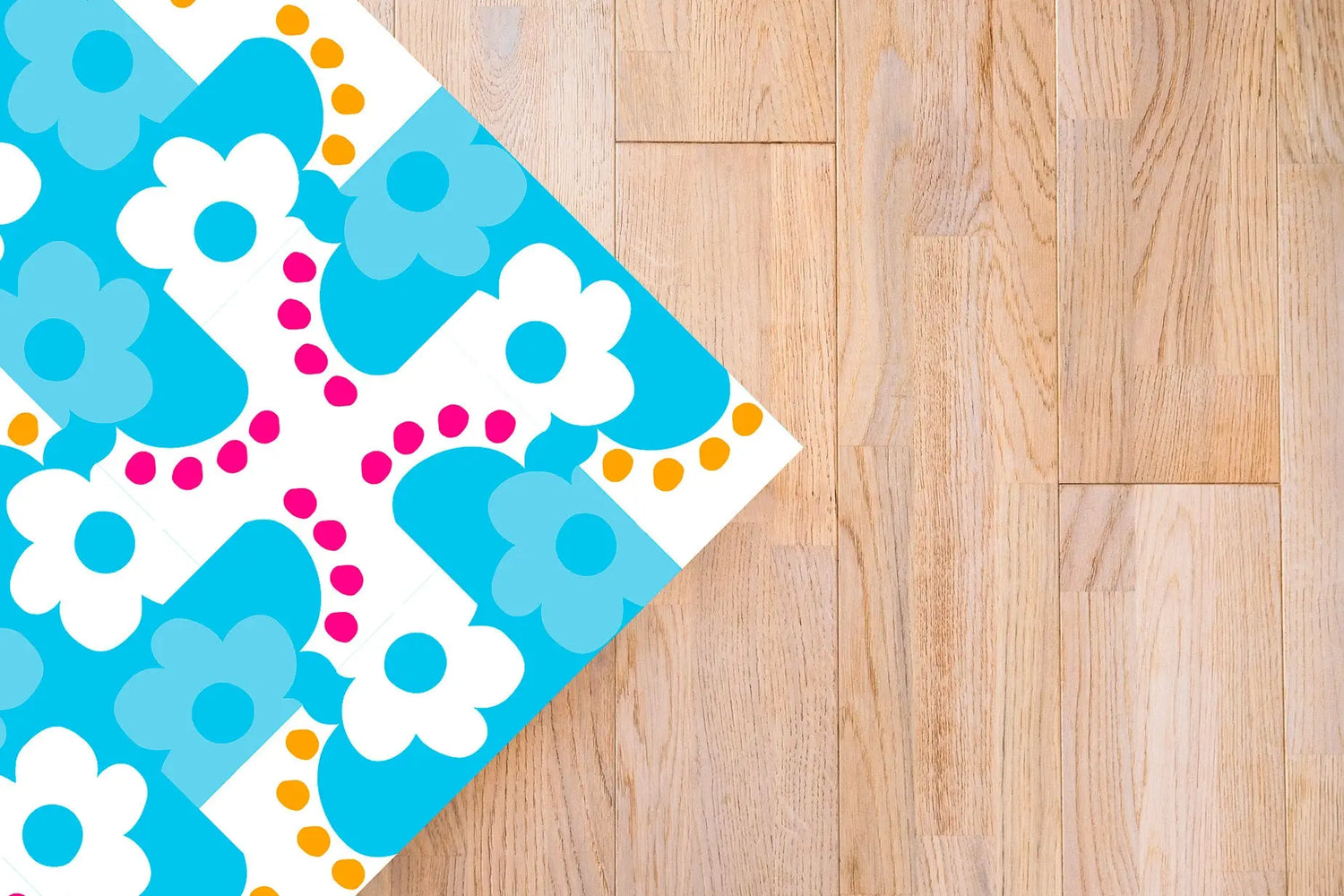 Alfombra Agatha Ruiz de la Prada Hidráulico Azul Flores Remolino Home & Living