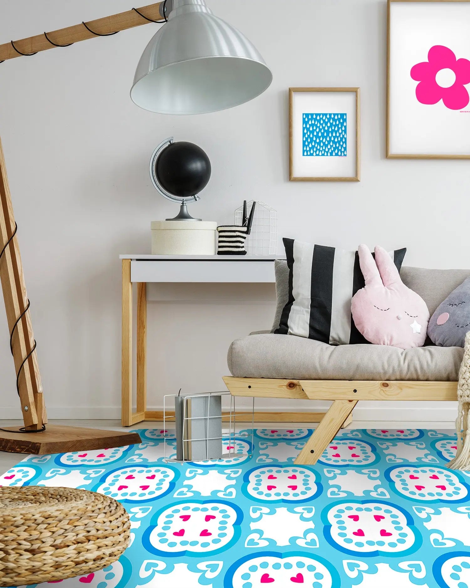 Alfombra Agatha Ruiz de la Prada Hidráulico Azul Mural Home & Living