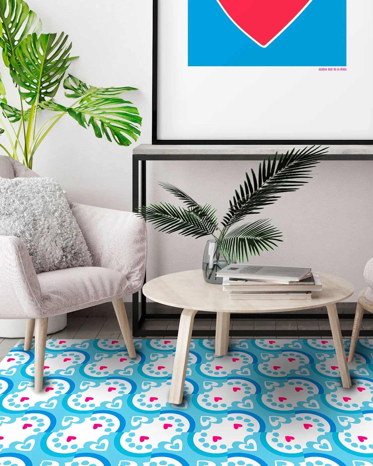 Alfombra Agatha Ruiz de la Prada Hidráulico Azul Mural Ondas Home & Living