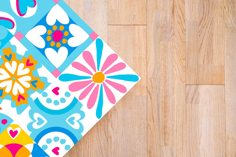 Alfombra Agatha Ruiz de la Prada Hidráulico Azul Original Varios Colores Home & Living