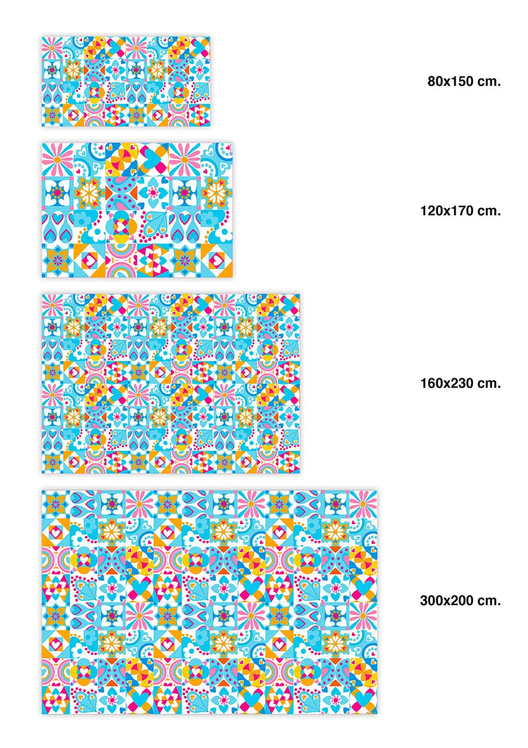 Alfombra Agatha Ruiz de la Prada Hidráulico Azul Original Varios Colores Home & Living