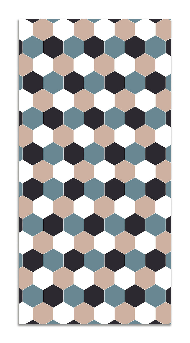 Alfombra Vinílica Mosaico Hexágonos Tono Azul Home & Living