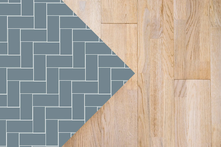 Alfombra Vinílica Mosaico Ladrillos Azul freeshipping - Home and Living