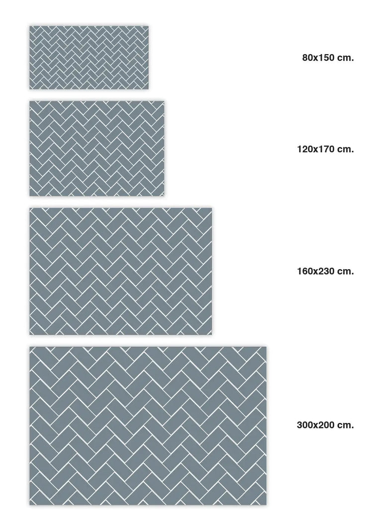 Alfombra Vinílica Mosaico Ladrillos Azul freeshipping - Home and Living