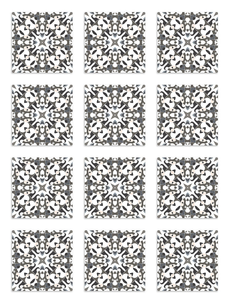 Azulejo Adhesivo Tipo Hidráulico Oriental Gris Home & Living