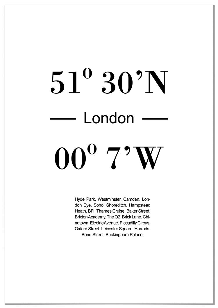 Cuadro Coordenadas de Londres Home & Living