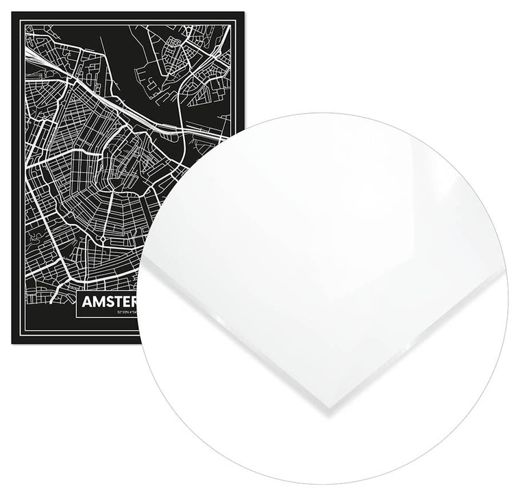 Cuadro Mapa Ámsterdam Color Negro Home & Living