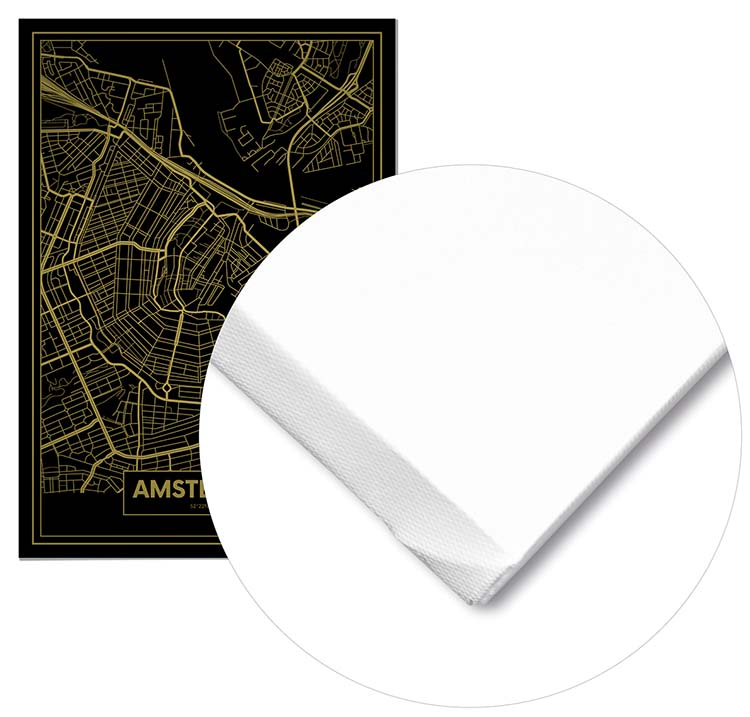 Cuadro Mapa Ámsterdam Color Oro Home & Living