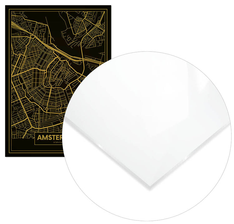 Cuadro Mapa Ámsterdam Color Oro Home & Living