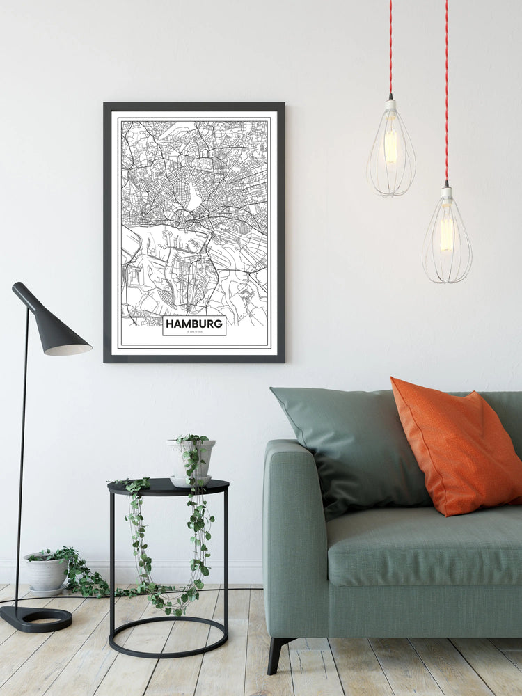 Cuadro Mapa Hamburgo freeshipping - Home and Living