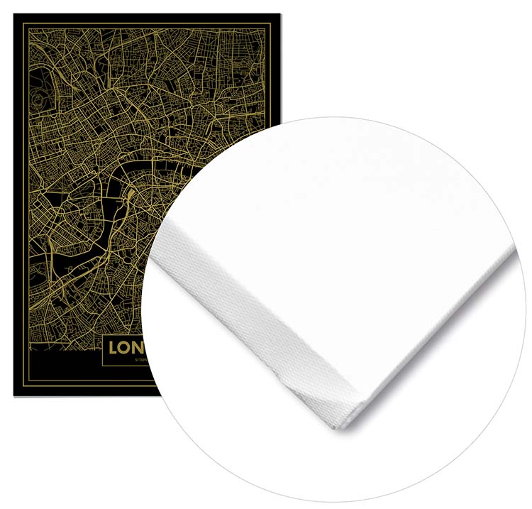 Cuadro Mapa Londres Color Oro Home & Living