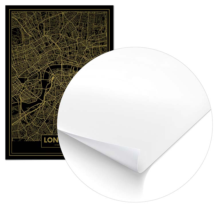 Cuadro Mapa Londres Color Oro Home & Living