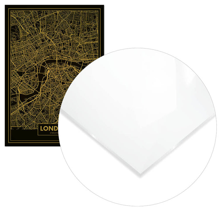 Cuadro Mapa Londres Color Oro Home & Living