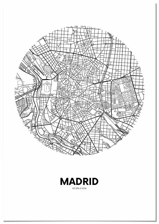 Cuadro Mapa Madrid Círculo Home & Living