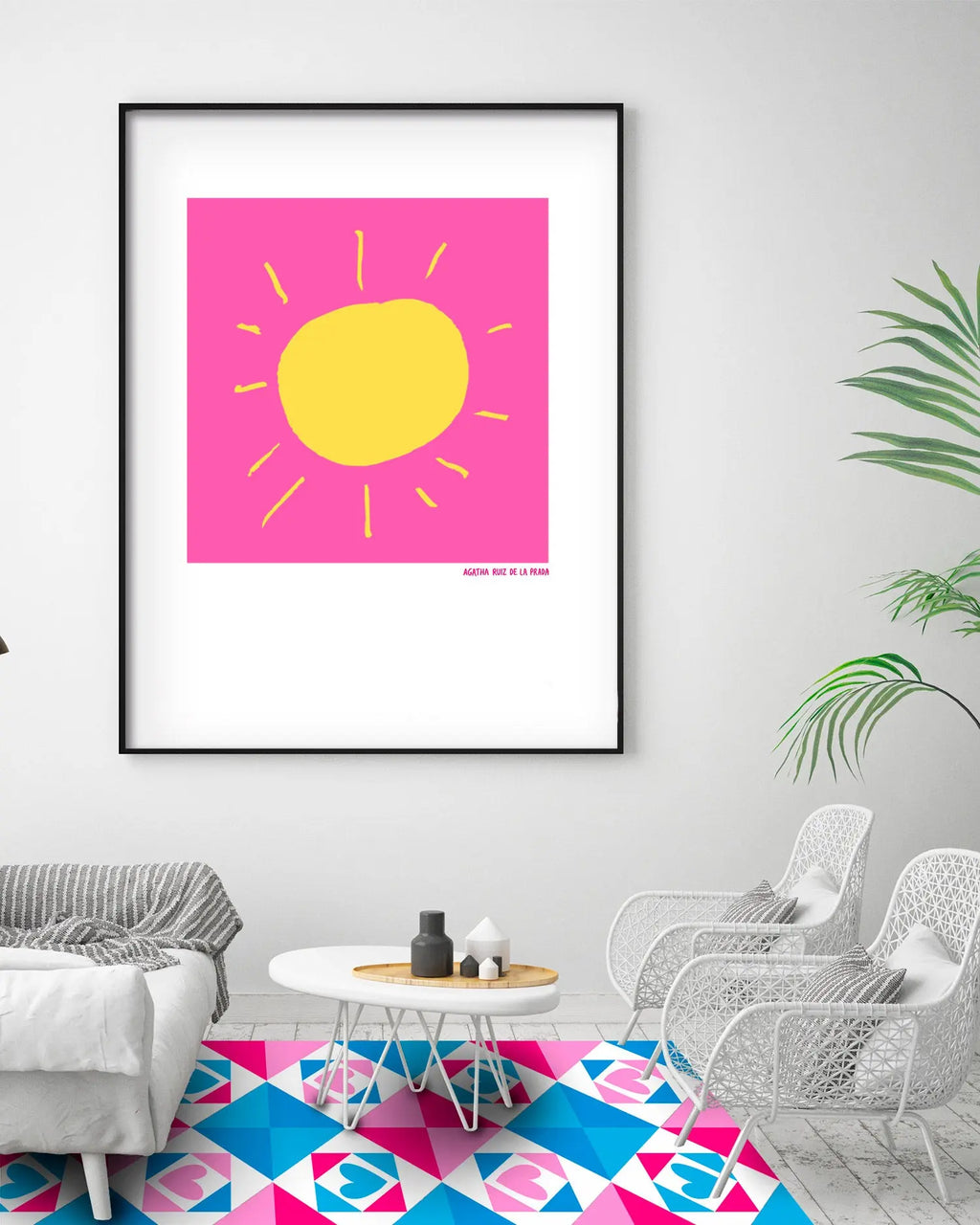 Alfombra Agatha Ruiz de la Prada Baldosas Corazones Azul y Rosa Home & Living 