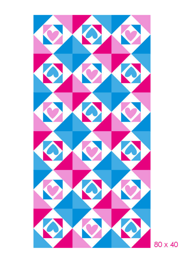 Alfombra Agatha Ruiz de la Prada Baldosas Corazones Azul y Rosa Home & Living 