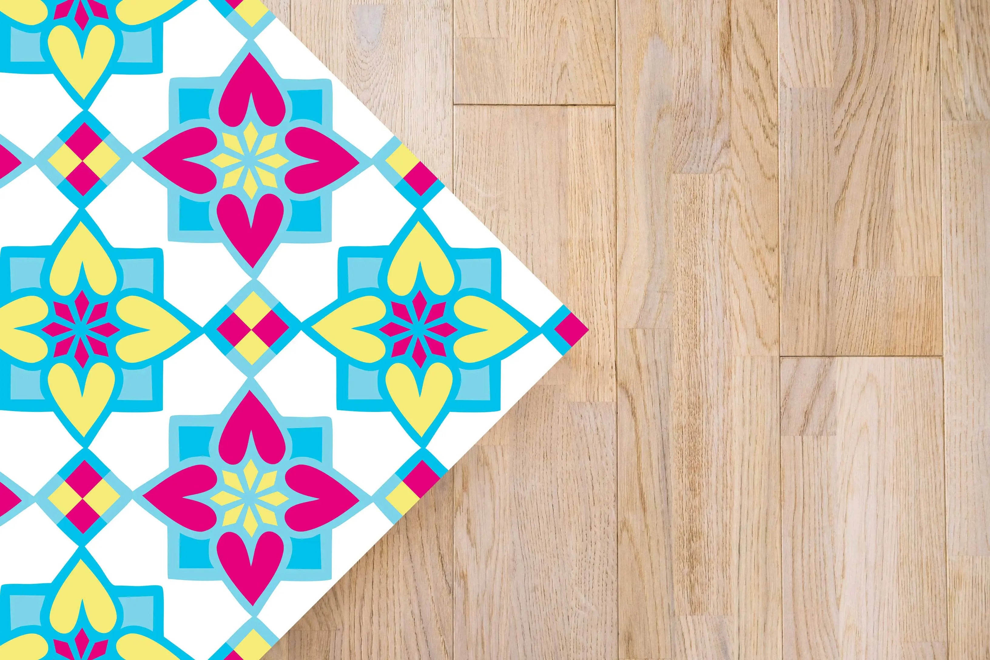 Alfombra Agatha Ruiz de la Prada Baldosas Flores Rosa y Amarillo Home & Living 