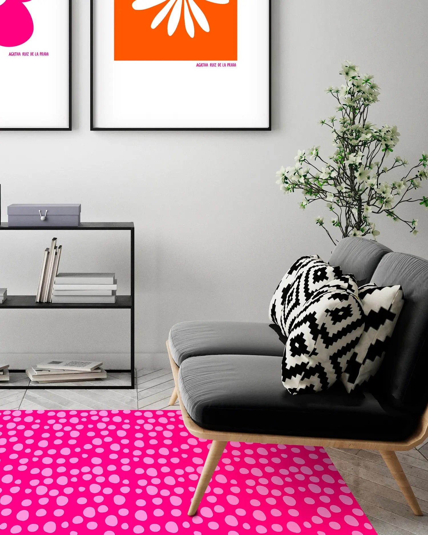 Alfombra Agatha Ruiz de la Prada Estampados Básicos Círculos Lilas y Rosas Home & Living 