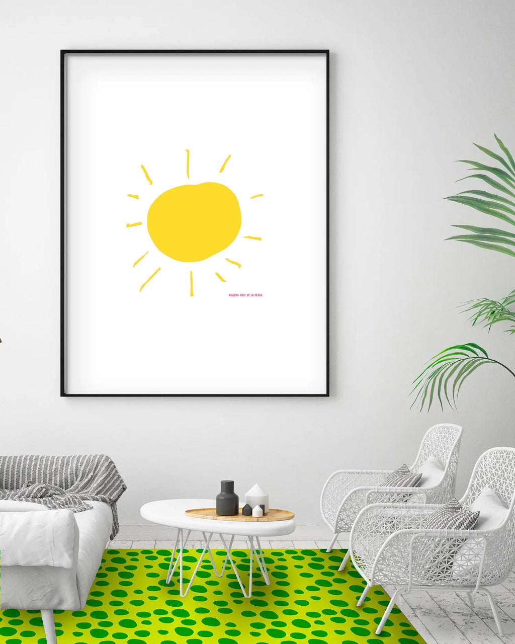 Alfombra Agatha Ruiz de la Prada Estampados Básicos Círculos Verdes y Amarillos Home & Living 