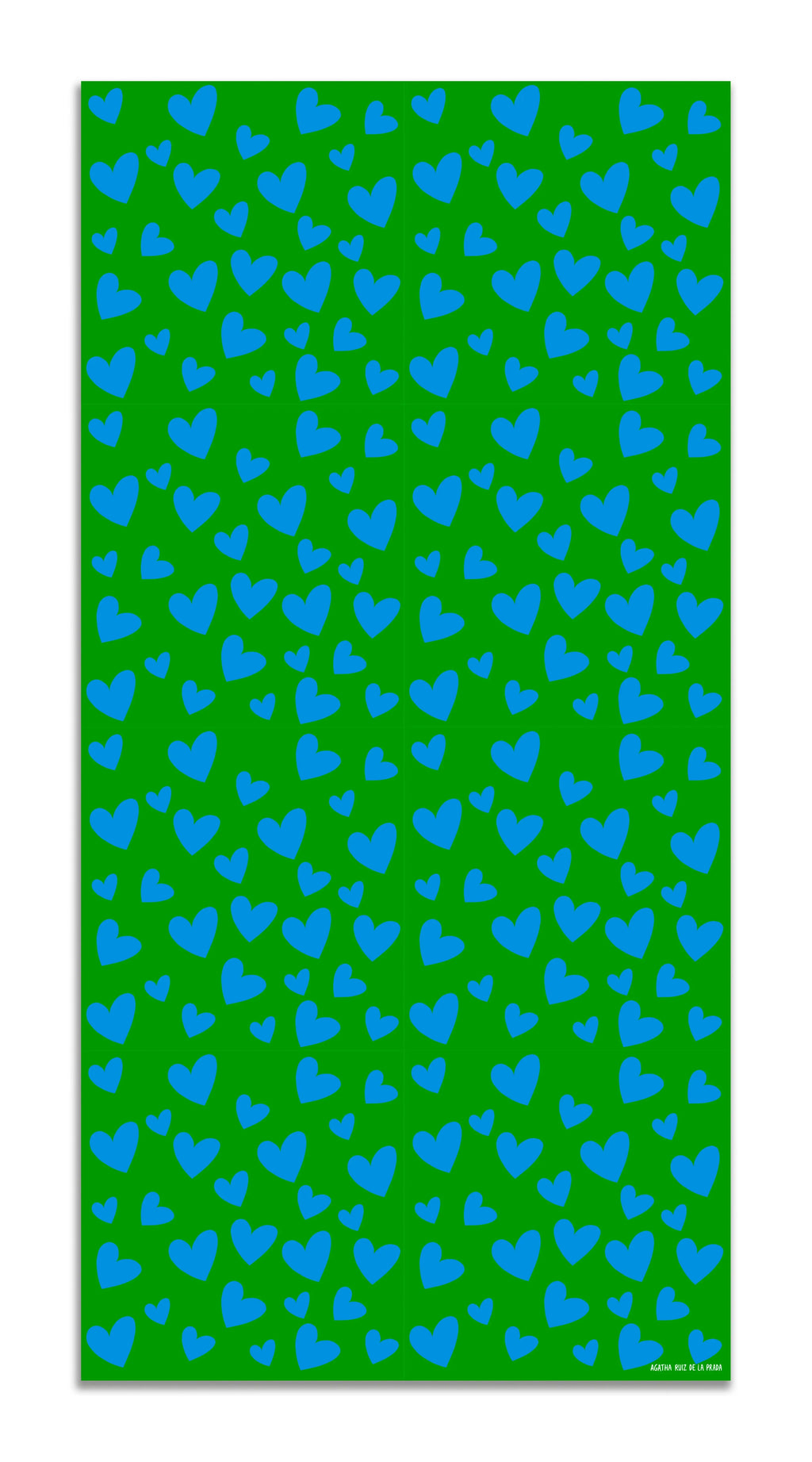 Alfombra Agatha Ruiz de la Prada Estampados Básicos Corazones Azules y Verdes Home & Living 