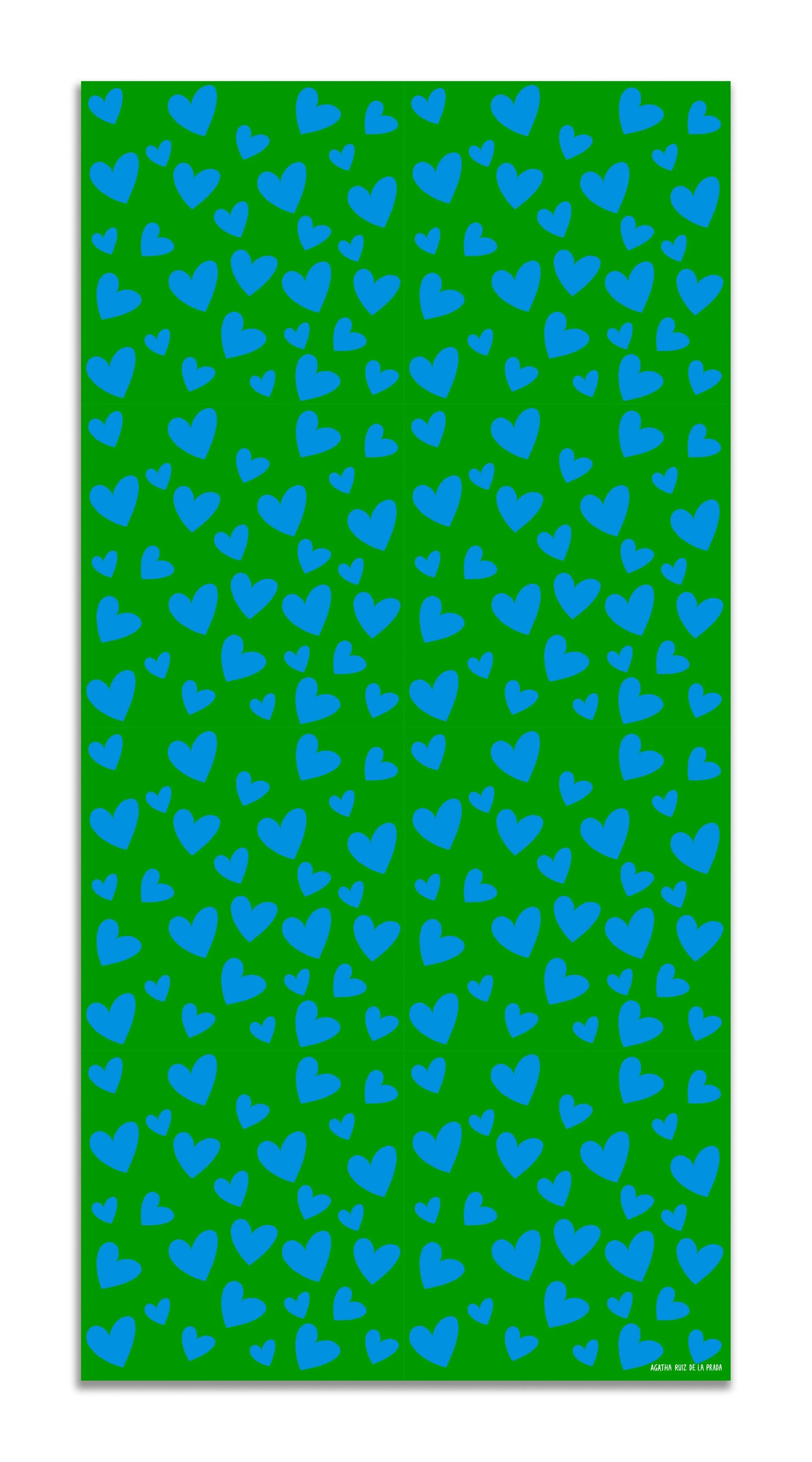 Alfombra Agatha Ruiz de la Prada Estampados Básicos Corazones Azules y Verdes Home & Living 