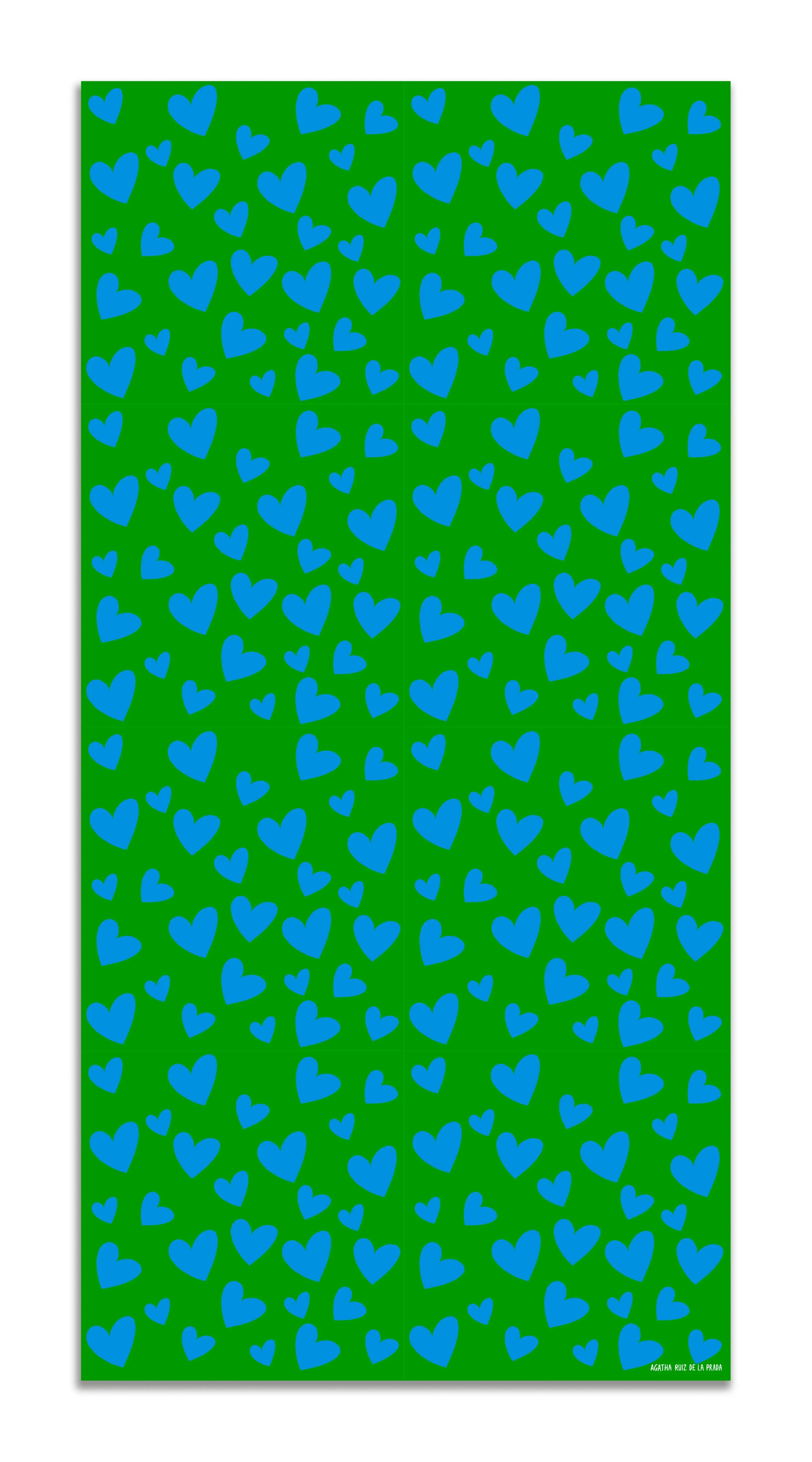 Alfombra Agatha Ruiz de la Prada Estampados Básicos Corazones Azules y Verdes Home & Living 