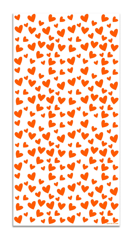 Alfombra Agatha Ruiz de la Prada Estampados Básicos Corazones Naranjas y Blancos Home & Living