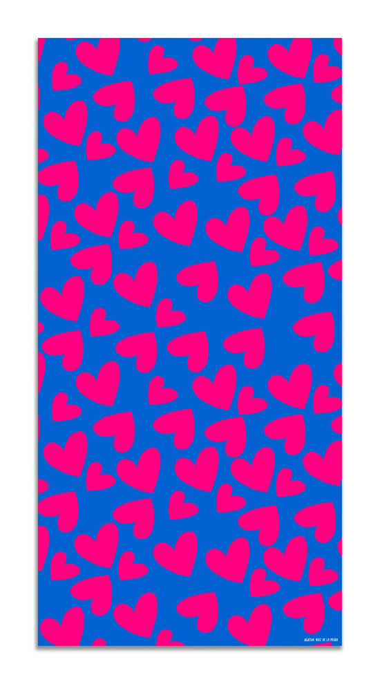 Alfombra Agatha Ruiz de la Prada Estampados Básicos Corazones Rosas y Azules Home & Living