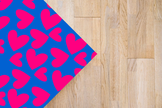 Alfombra Agatha Ruiz de la Prada Estampados Básicos Corazones Rosas y Azules Home & Living