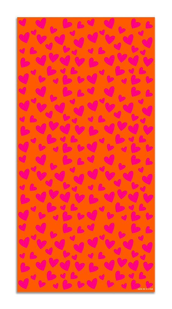 Alfombra Agatha Ruiz de la Prada Estampados Básicos Corazones Rosas y Naranjas Home & Living