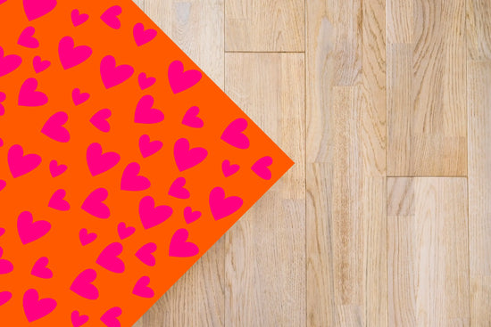 Alfombra Agatha Ruiz de la Prada Estampados Básicos Corazones Rosas y Naranjas Home & Living