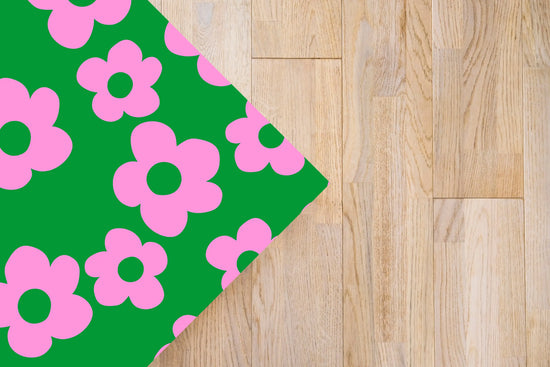 Alfombra Agatha Ruiz de la Prada Estampados Básicos Flores Lilas y Verdes Home & Living