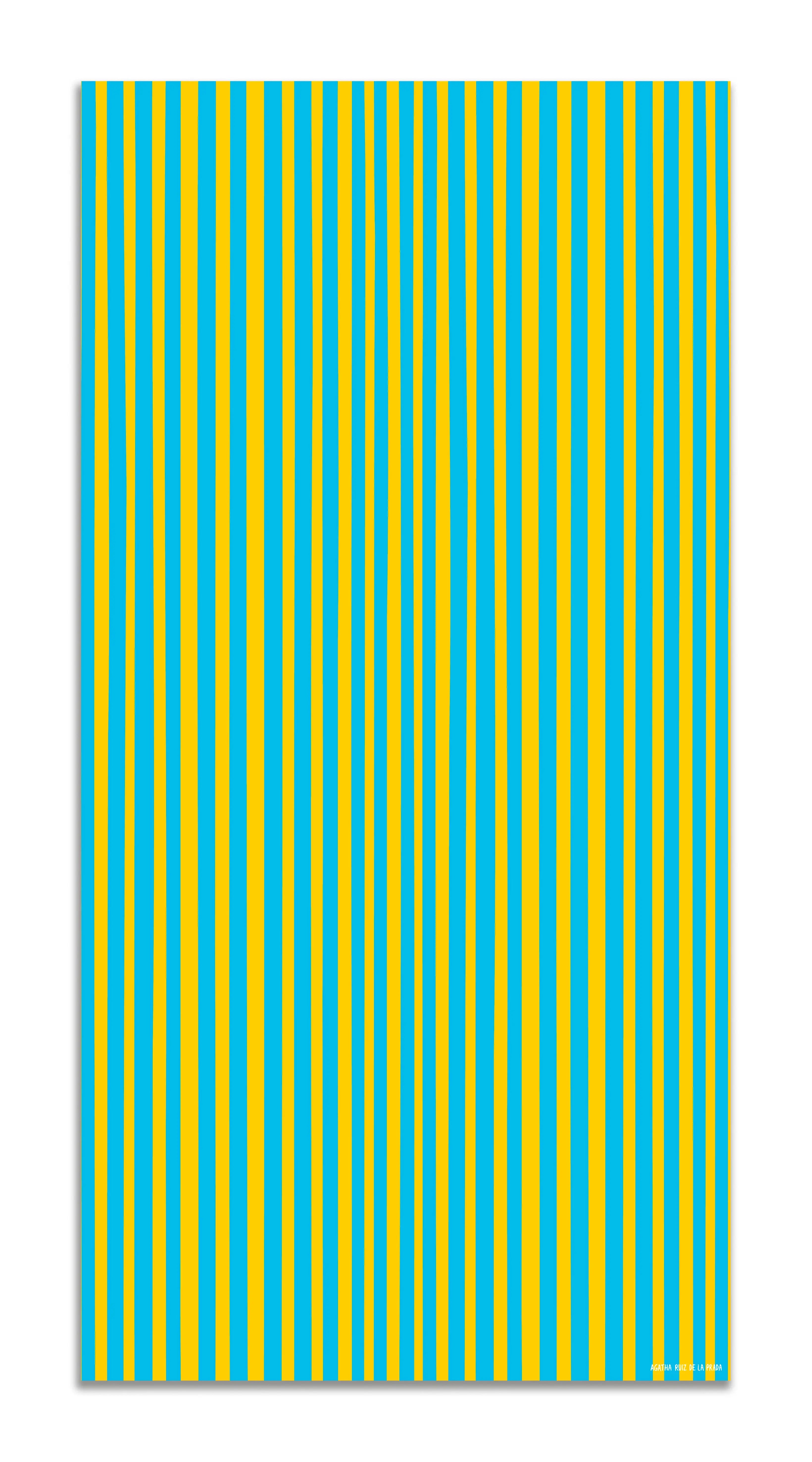 Alfombra Agatha Ruiz de la Prada Estampados Básicos Líneas Amarillas y Azules Claro Home & Living 